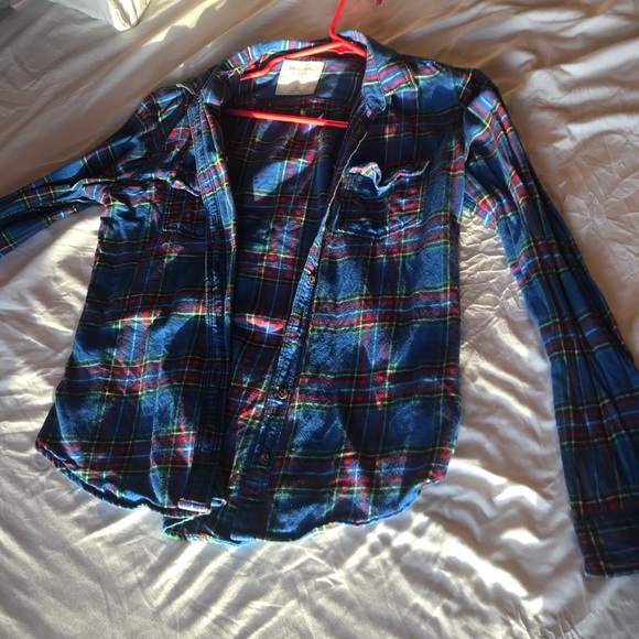 Blue Abercrombie & Fitch flannel M (W) - Picture 4 of 5